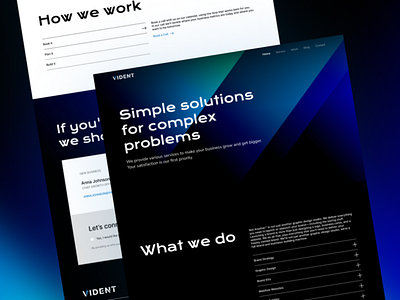 Landing page design for a digital company agency blue branding business creative design digital interface marketing ui ux website