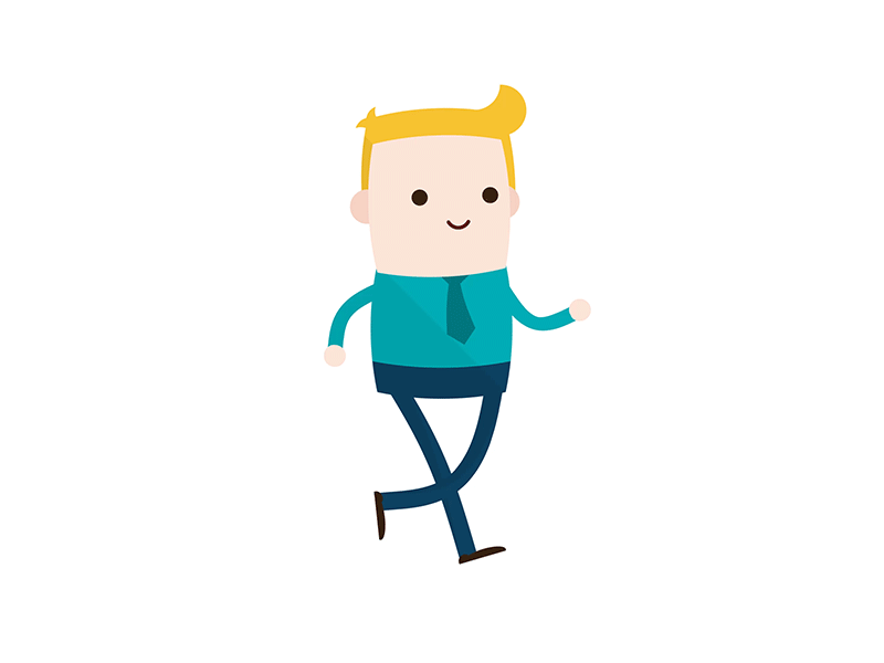 My First Walk Cycle after effects animation cycle happy illustration illustrator man tie walk walk cycle