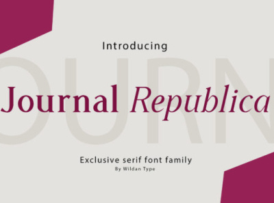 Journal Republica bodytext classy font headingtext luxury serif typeface