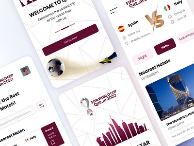 FIFA World Cup Qatar 2022 App Design app branding design fifa football graphic design hotel mobile app place qatar soccer ticket toursim travel trip ui ux web design worldcup