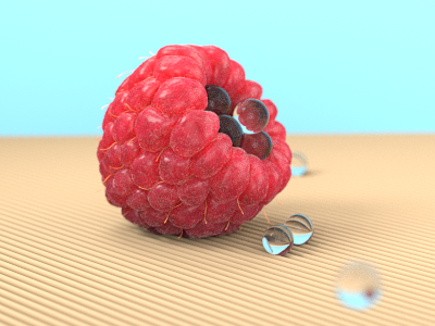Raspberry 3d art blender high poly image model raspberry real realistic render tasty texture