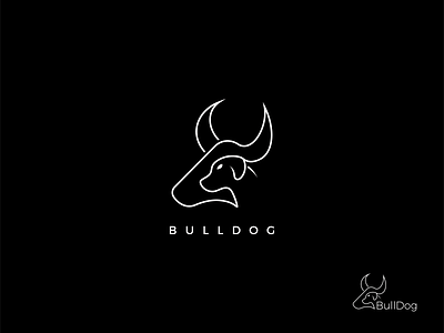 bull_dog_logo (line art logo) abstract animal branding bull dog company creative logo design graphic design illustration line art logo ideas logofillx logotype minimal modern negative space ox print design typography vector