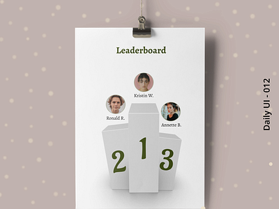 Daily UI 012 - Leaderboard dailyui design ui ux