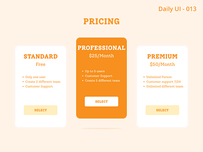 Daily UI 013 - Pricing dailyui design ui ux