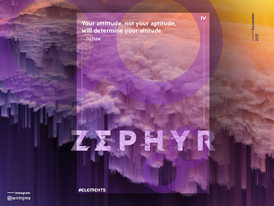 Zephyr - Elements poster series (IV/IV) cover elements gradient pixelsort poster quote