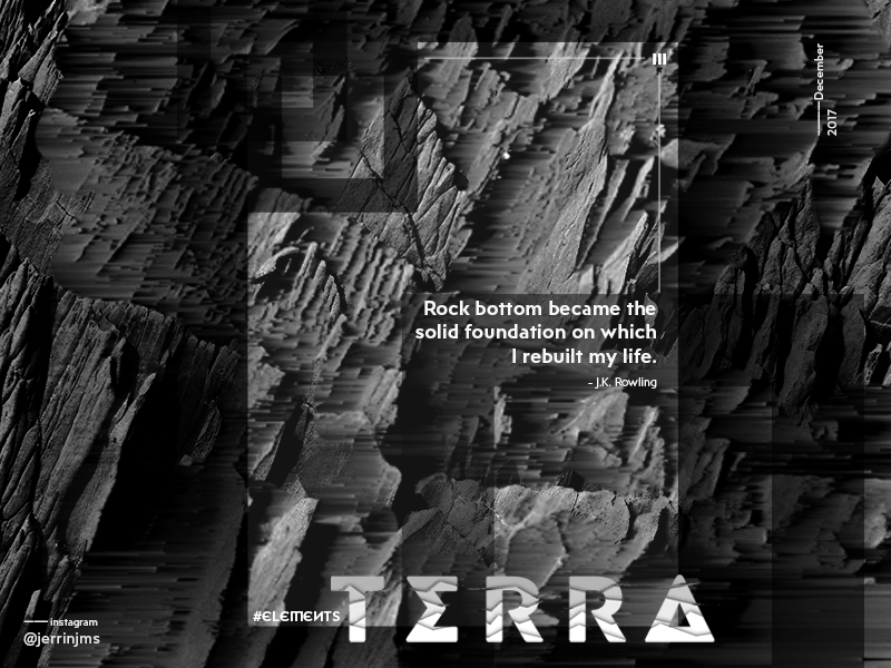 Terra - Elements poster series (III/IV) earth quote cover gradient elements pixelsort poster