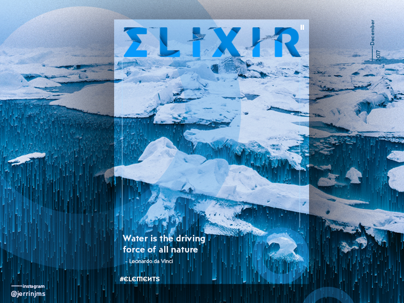 Elixr - Elements poster series (II/IV) circles blue inspirational elements poster pixelsort elixr water