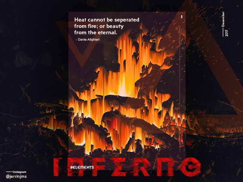 Inferno - Elements poster series (I/IV) pixelsort design quote minimal gradient cover poster elements