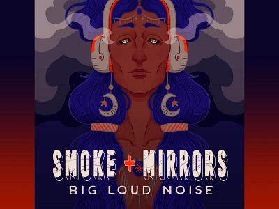 Smoke + Mirrors album album cover album cover designer cover cover art ethereal illustraion illustrated album cover music mystical occult retro