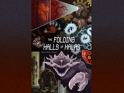 The Folding Halls of Halas classic critical role dd design dungeons and dragons graphic design illustration mighty nein movie poster poster design vintage vintage illustration vintage movie poster