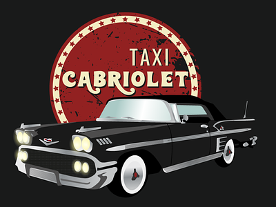 A business card for a taxi in retro style auto black car business card cabriolet cadillac car retro retro car taxi