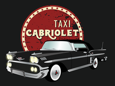 A business card for a taxi in retro style