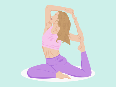 Yoga faceless style illustration design faceless flat girl meditation sport yoga