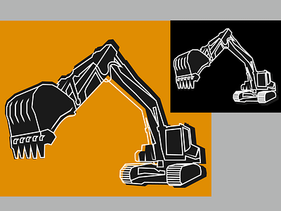 Logo for the company "equipment leased" construction equipment leased excavator logo outline