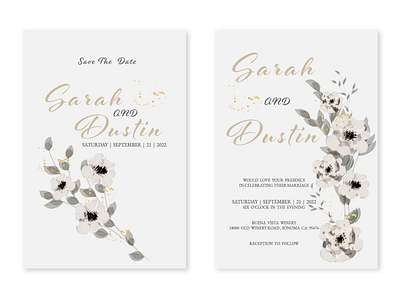 Wedding invitation in watercolor style