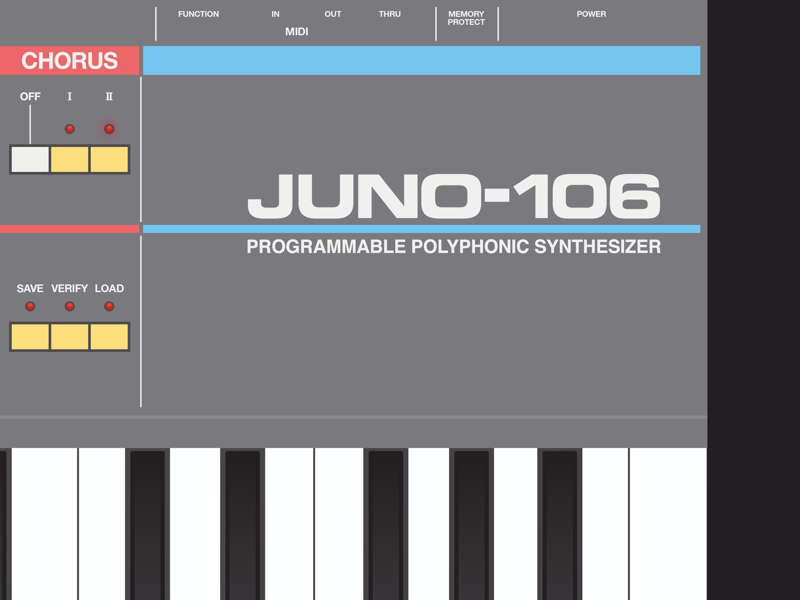 Juno 106 synthesizer analog synth illustrator design illustration