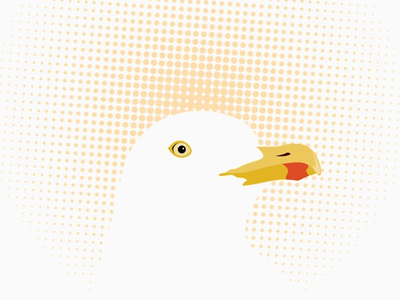 Gull Illustration fun gull halftone illustration illustrator negative space seagull