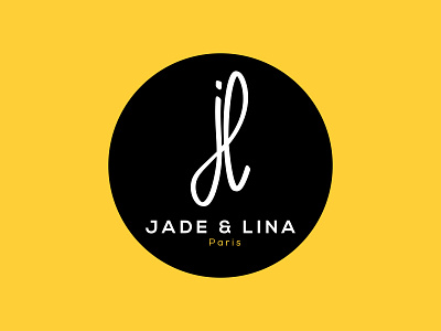 Jade & Lina black j jl l letter logo logotype typo typographie typography yellow