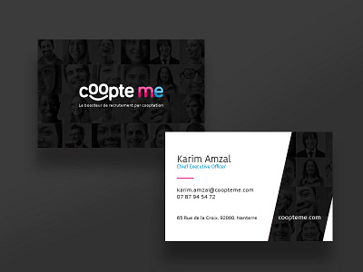Coopte Me business card black business card card communication french print start up