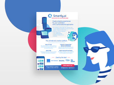 Brochure for Smartly AI a5 application brochure chatbot devices flyer illustration smartly start up