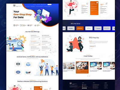 Data B2B Design: Business Home web page data data support homepage landing page