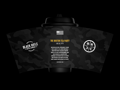 Black Rifle Coffee Cup black rifle black rifle coffee brand branding camo camouflage coffee concept cup cup design cup of coffee disposable disposable cup military mockup packaging print design veteran veterans