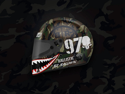 BJ Baldwin Helmet baja black rifle coffee branding brcc camo camouflage driver helmet helmet design helmets racer racing rebrand teeth trophy truck