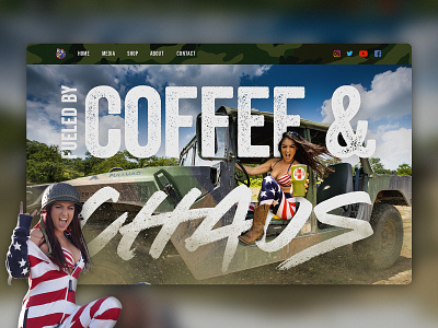 Heather Lynn Oh Website Page black rifle branding brcc coffee coffee company design header influencer lander landing page patriot ui ux veteran web design website