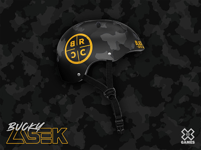 Bucky Lasek's BRCC X Games Helmet black rifle branding brcc bucky lasek camo camouflage coffee coffee company design helmet mockup skate skateboard sponsor