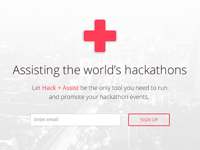 Hack Assist cross design hack hackathon landing page sign up ui ux website