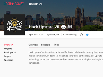 Hack Assist Event Page design event hack hackathon tech ui ux website