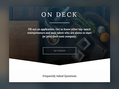 On Deck design landing page site startup ui ux web design website