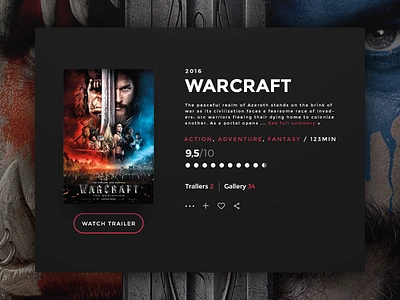 Movie Card card design movie ui ux warcraft