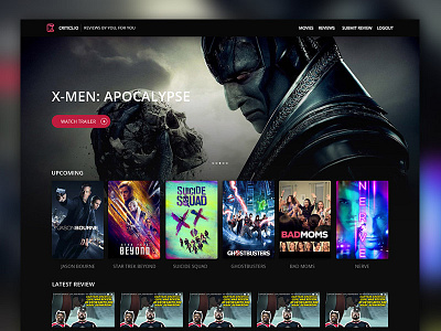 Critics Homepage critics homepage movie movie review ui ux website