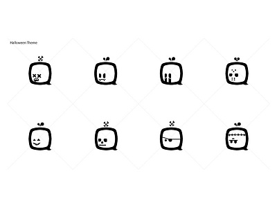 Gane Logo Emoji Set: Halloween Themed brand emoji gane halloween identity logo vector whale