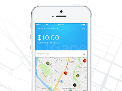 Gane Offer Map app deal finance gane ios iphone map mobile payments offer ui ux
