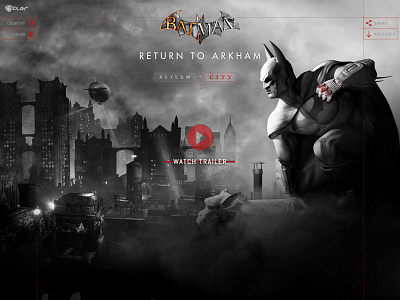 Batman: Return to Arkham Website batman design game official ui video game web webdesign website