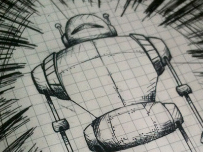Retro Robot Sketch