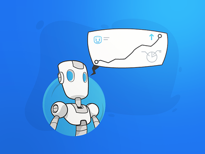 BotList Growth Bot bot brand chart design identity illustration logo robot vector