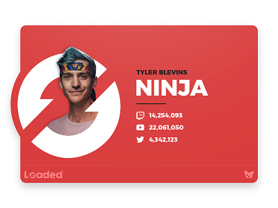 Loaded Talent Card branding design esports gamer loaded ninja player popdog ui video game