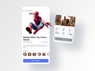 Movie App UI app app design app ui marvel movie spider man spiderman ticket ui ux