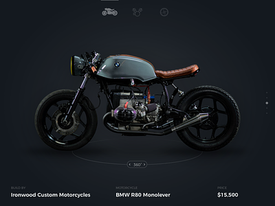 Motorcycle website UI bmw caferacer design minimal motorcycle ui ux web website