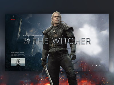 The Witcher henry cavill movie netflix series the witcher ui uiux web deisgn web design website website concept witcher