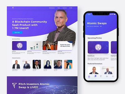 Pitch Investors Live Discovery Page app blockchain crypto discovery entrepreneur ios iphone mobile app mobile responsive mobile ui pitch responsive responsive design ui uiux web app