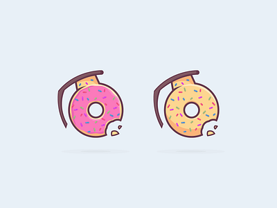 Donut-nade branding design donut donut operator grenade illustration vector