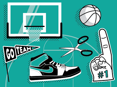 March Madness basketball basketball hoop illustration march madness sneakers sports vector