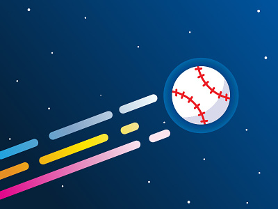 Spaceballs ball baseball homerun illustration space sports stars vector