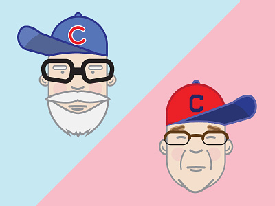 Terry vs Joe baseball caricature cartoon cubs hat indians sports vector world series