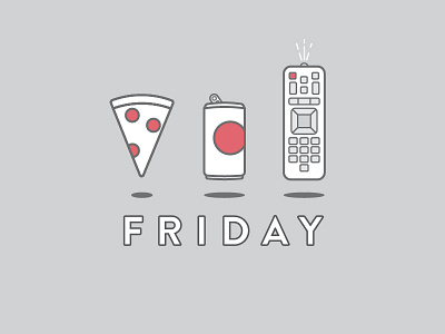 Friday beer flat friday icon illustration pizza remote tv vector