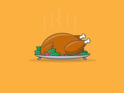 Turkey Day comfort food illustration thanksgiving turkey vector